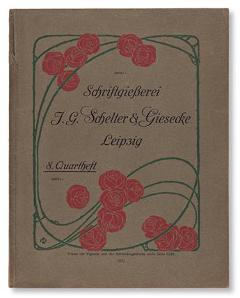 [SPECIMEN BOOK — KEUNE, HEINZ]. Die Rose als Buchschmuck: Rosenzierat Serie 534 und 535. Schelter & Giesecke, 1905.